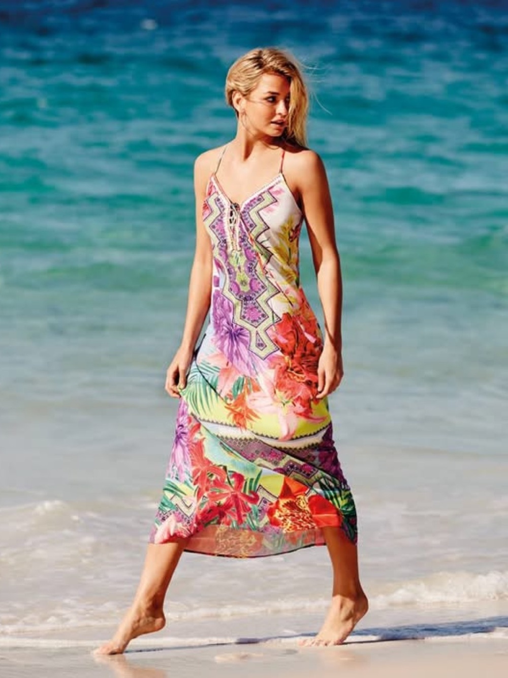 Hale Bob Multi-Color Printed Maxi Dress